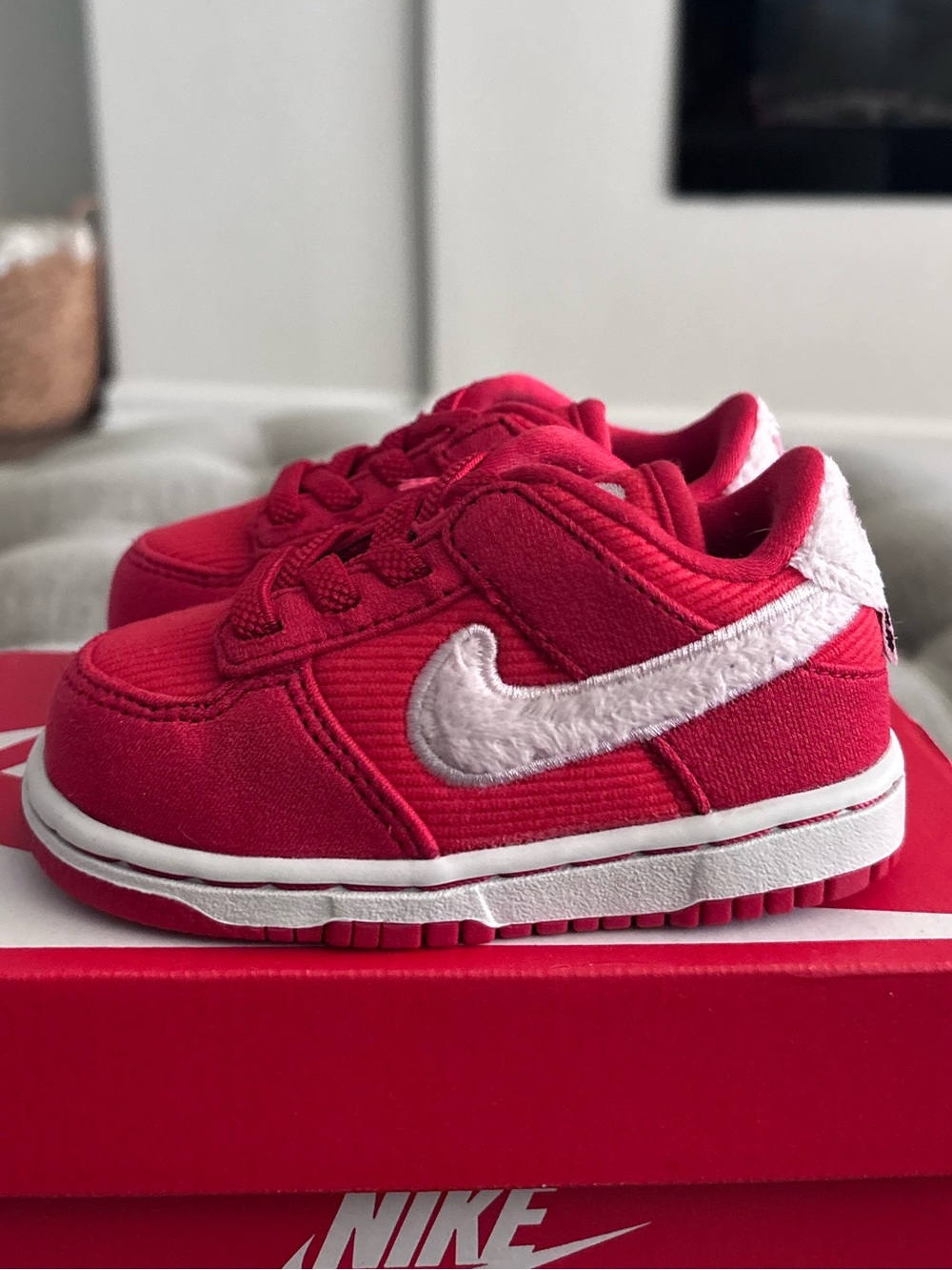 Nike Kids Pink and White Low-Top Sneakers